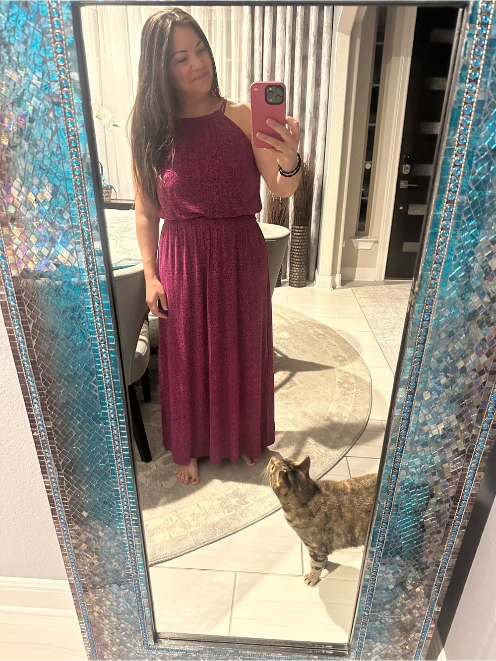 Apt. 9 Pink Printed Maxi Jumpsuit – Size Small